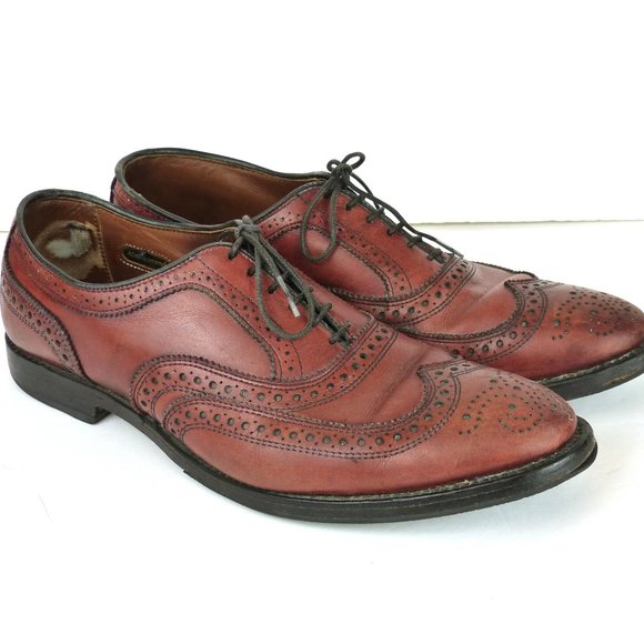 Allen Edmonds McAllister Wingtip Oxford Shoes Mens 10 D Dark Chili Leather 6208
